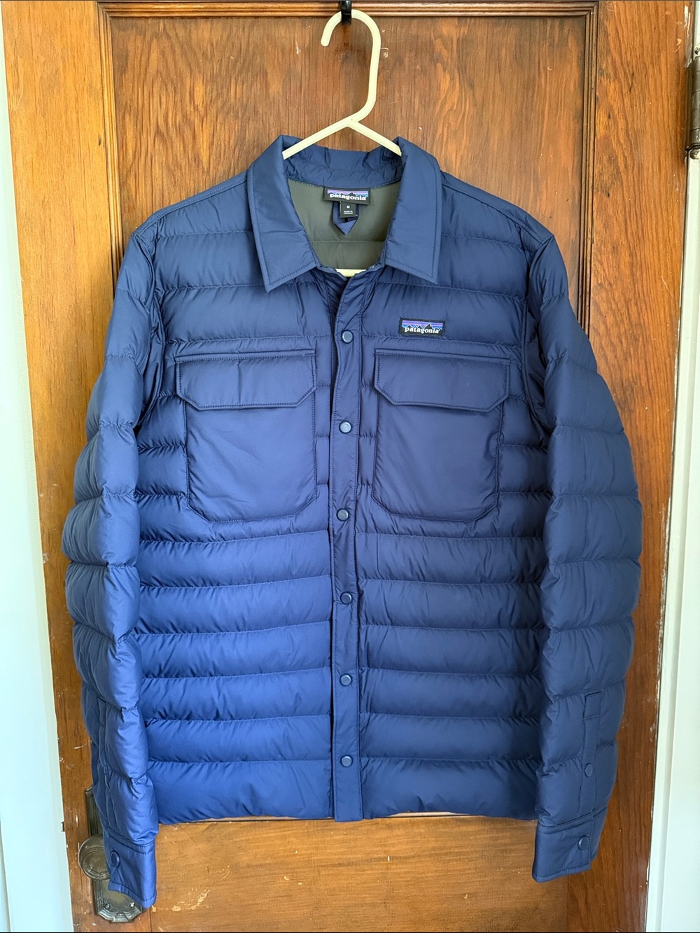 Patagonia Silent Down Shirt Jacket - Navy, Size M